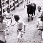 Julen (izda) guíando al toro