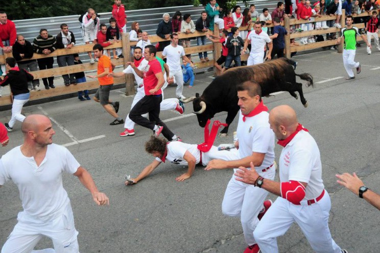 Encierro en Tafalla, el 15 de agosto de 2015